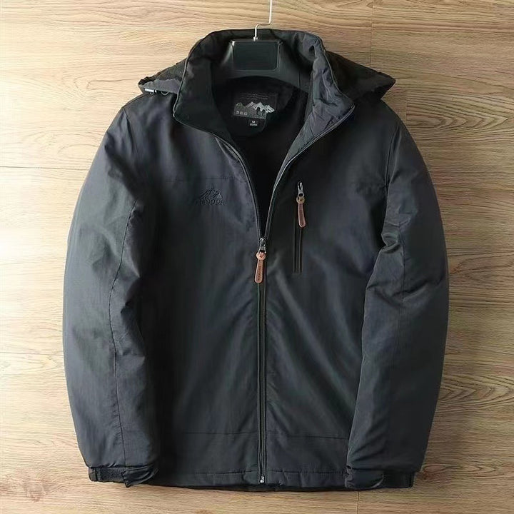 Herren nan wasserabweisende isolierte Allwetter-Trekkingjacke mit verstellbarer Kapuze und verdeckter Brusttasche Echo Archiv