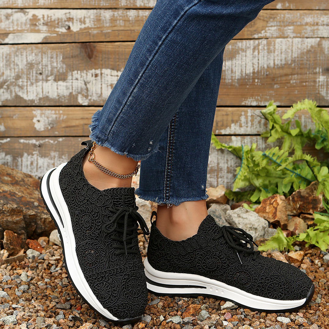 Damen  gestrickte Slip-On Plateau-Sneaker mit atmungsaktivem Obermaterial und gepolstertem Komfortfußbett Echo Archiv