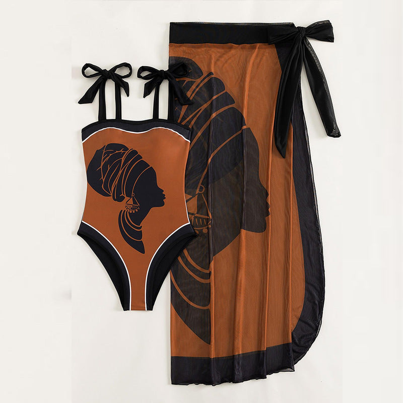 Damen Badeanzug mit luftiger Wickelrock Echo Archiv
