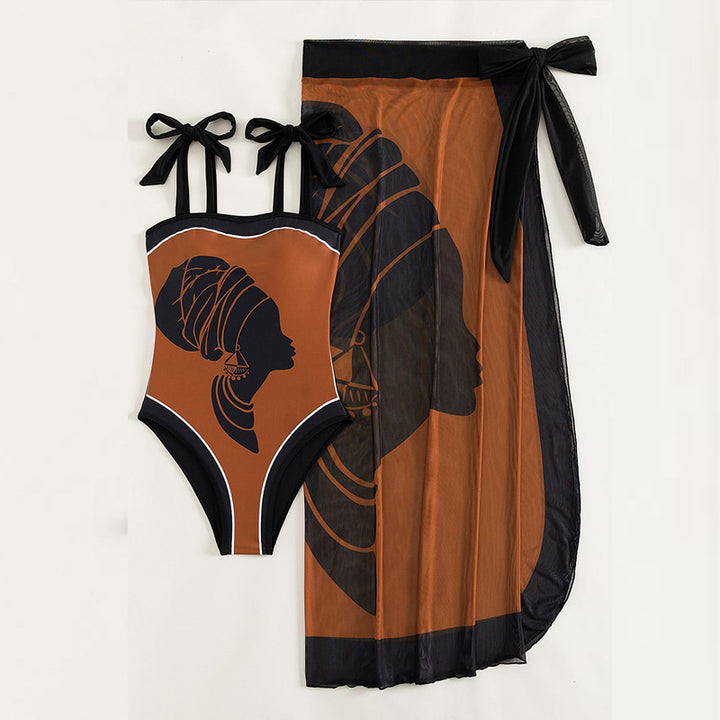 Damen Badeanzug mit luftiger Wickelrock Echo Archiv