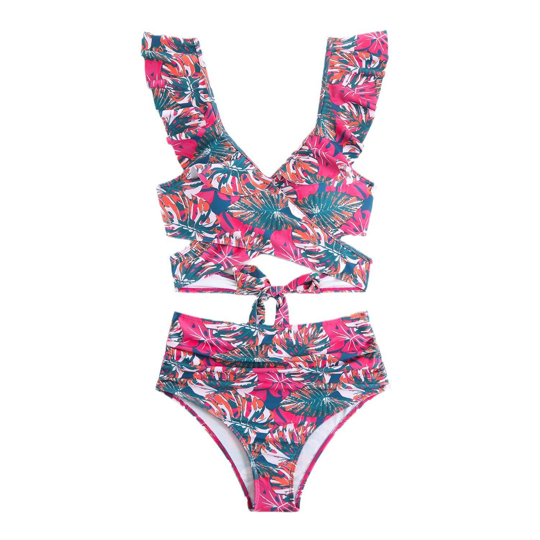 Damen Stilvolles Wickel-Bikini-Set mit Rüschendetails Echo Archiv
