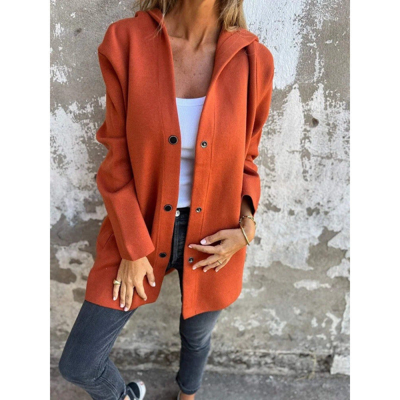 Damen Midilanger Oversize-Mantel aus Wollmix mit klarer Knopfleiste und minimalistischem Revers Echo Archiv
