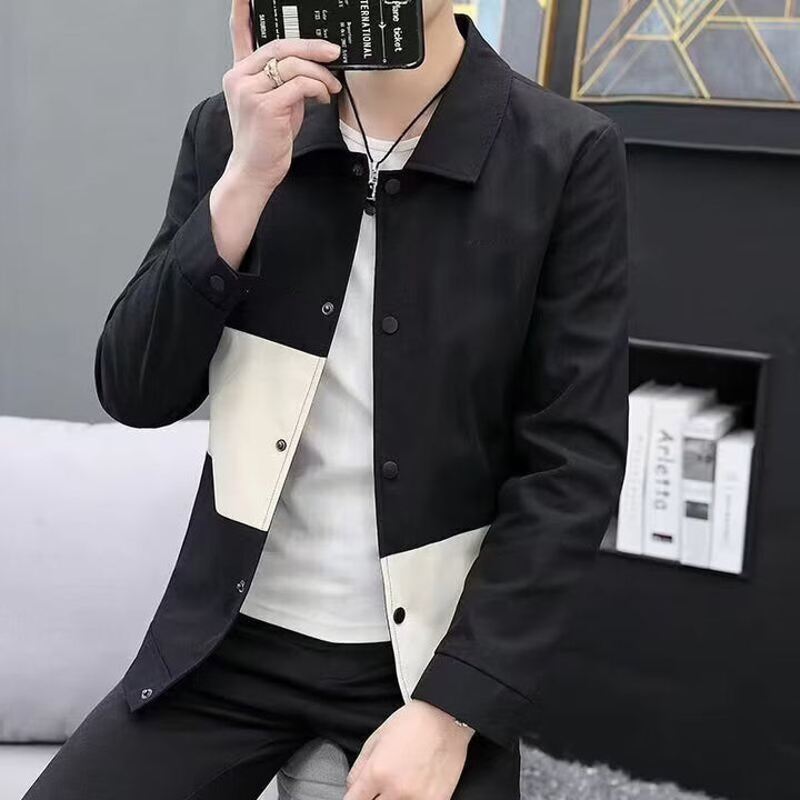 Herren modische Übergangsjacke mit kreativen Farbblock-Design Echoarchiv