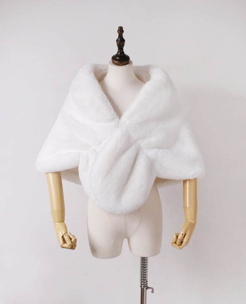 Damen elegante Kunstpelz-Schulterstola im Capelet‑Schnitt Echo Archiv