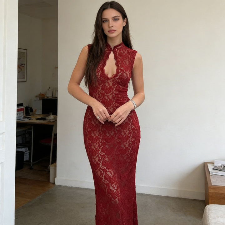 Damen Abendkleid mit Spitzenapplikation Echo Archiv