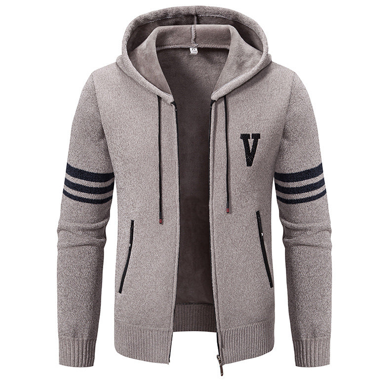 Herren Freizeitjacke mit modernem Stehkragen und kontrastierenden Streifen Echoarchiv