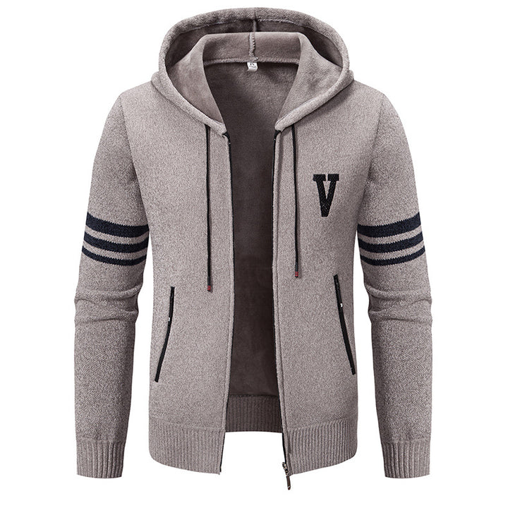 Herren Freizeitjacke mit modernem Stehkragen und kontrastierenden Streifen Echoarchiv
