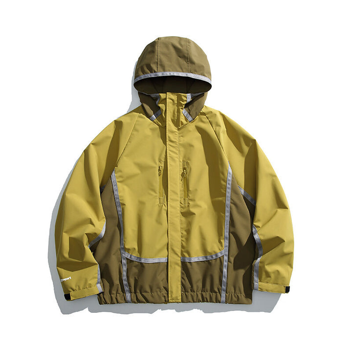 Unisex Wasserabweisende technische Kapuzenjacke mit Reflektorpaspeln und elastischem Saum Echo Archiv