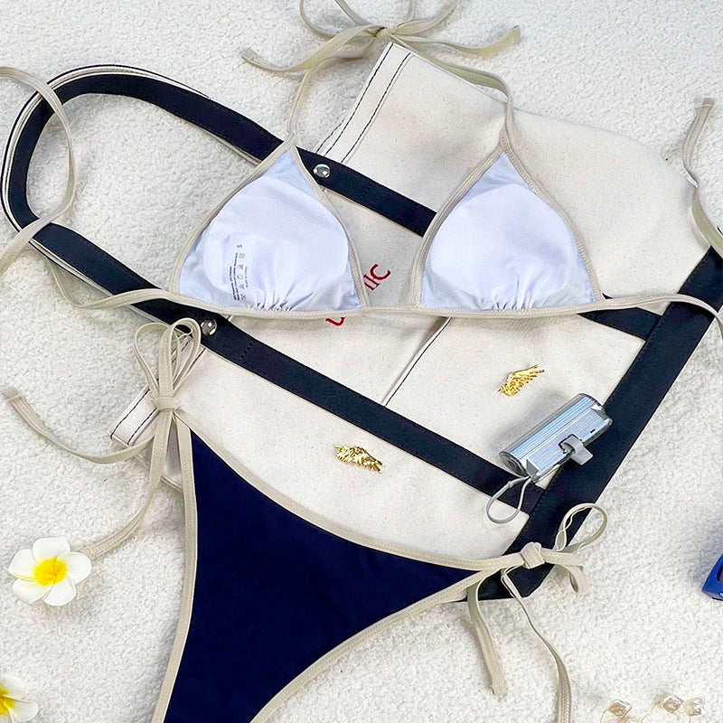 Damen Bikini mit modernem Schnitt und verspielten Bindebändern Echo Archiv