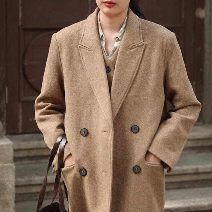 Damen Elegante und moderne Wool Trenchcoat Echoarchiv