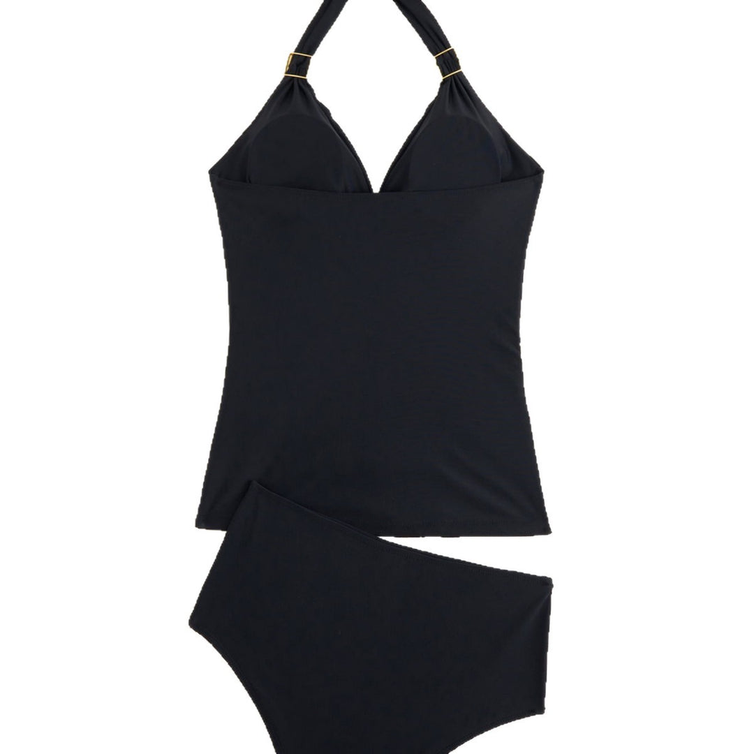 Damen Eleganter Tankini mit Halterneck und Goldakzenten Echo Archiv