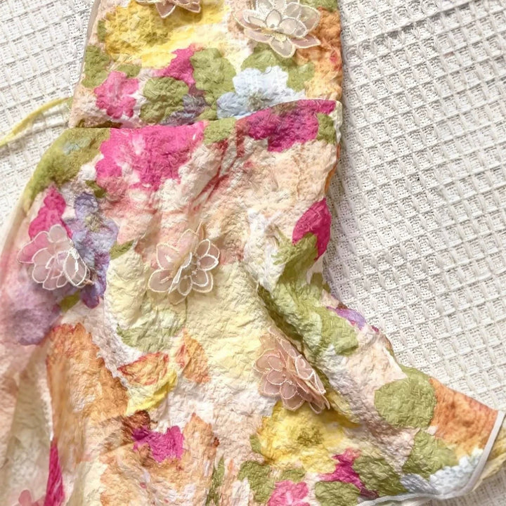 Damen Verspielt bedrucktes Chiffon-Oberteil Echo Archiv