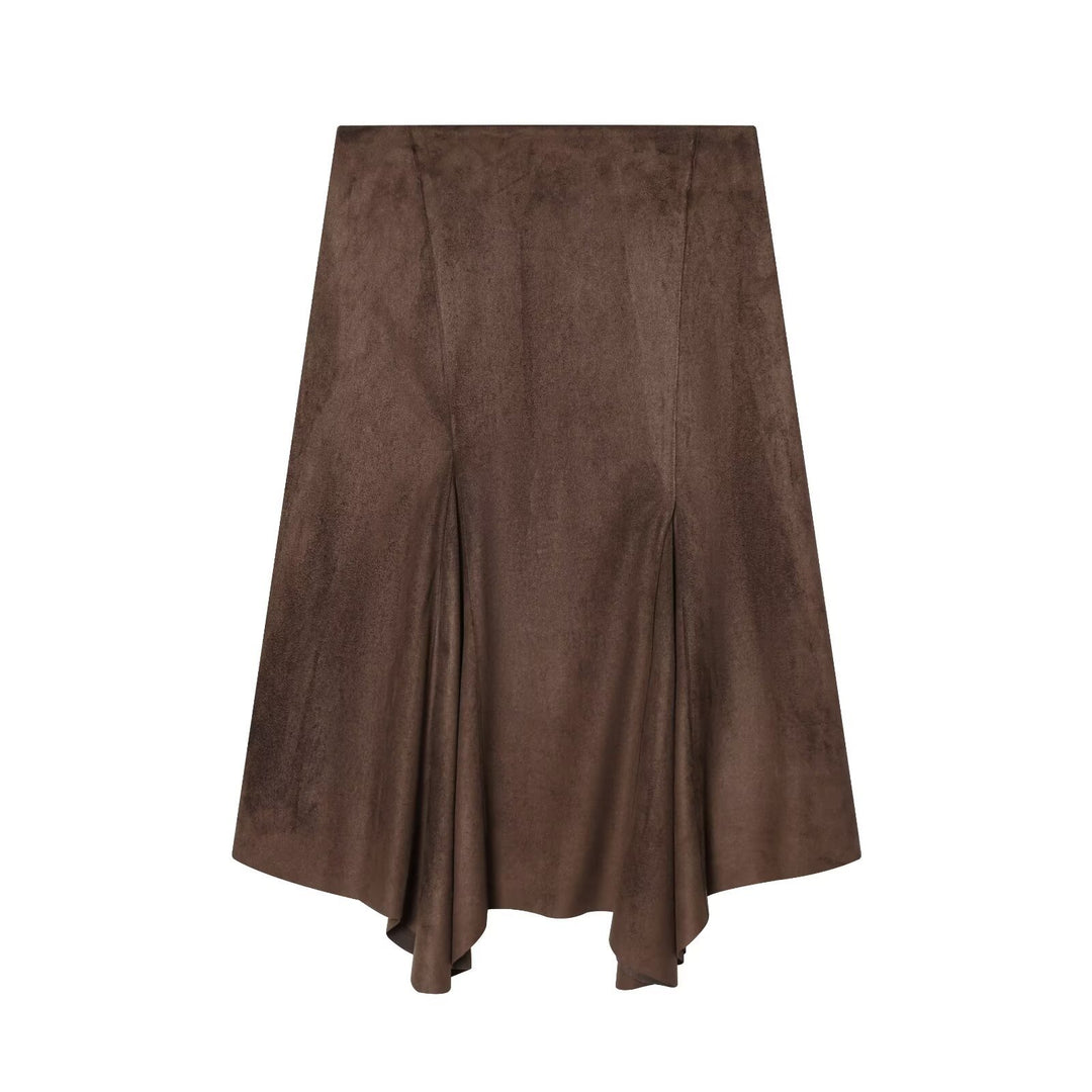 Damen A-linien Rock aus weichem Wildlederimitat mit elegantem Fall Echo Archiv