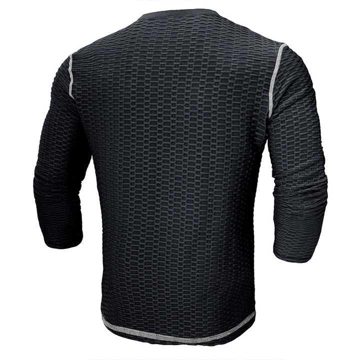 Herren Langarmshirt mit strukturierter Oberfläche Echoarchiv