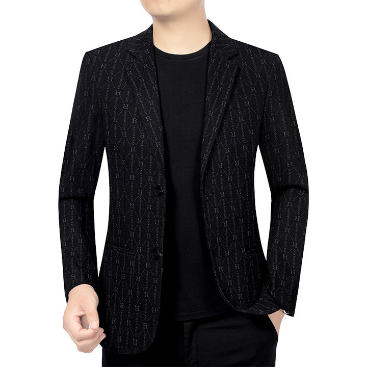 Herren Modernes Einreihiges City-Blazer mit aufgesetzten Taschen und leichter Halbfütterung – Tianoro