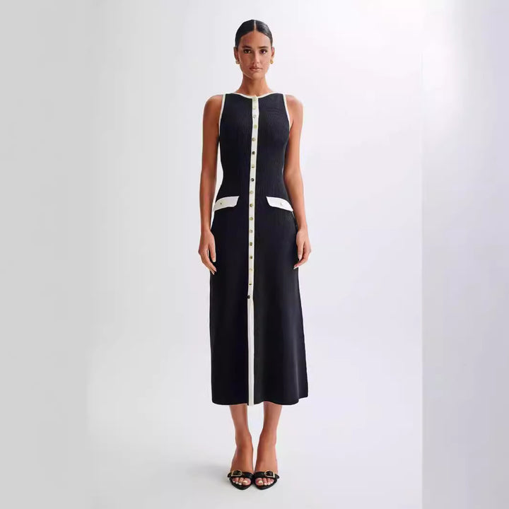 Damen Strick-Maxikleid mit durchgehendem Knopfverschluss Echo Archiv