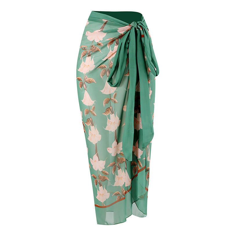 Damen Einteiler Badeanzug mit floralen Details und transparentem Einsatz Echo Archiv
