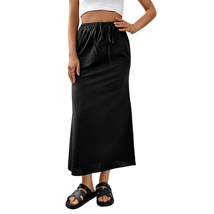 Damen Eleganter Maxirock mit verstellbarem Taillenzug Echo Archiv