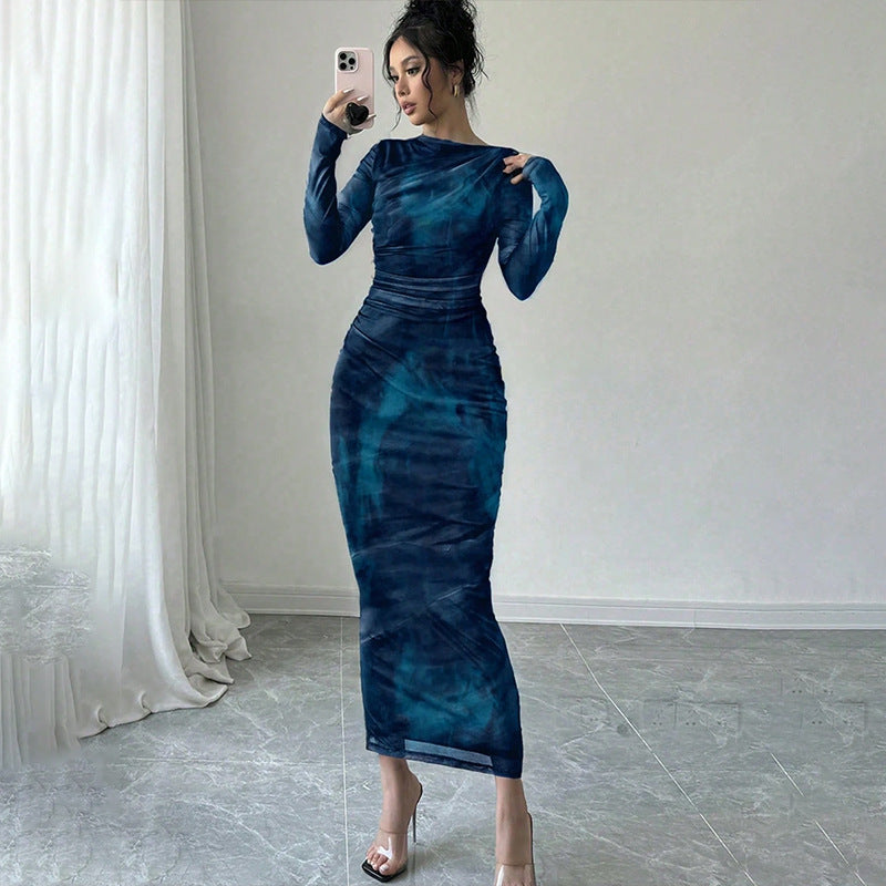 Damen Elegantes Wickelkleid mit Struktur Echo Archiv