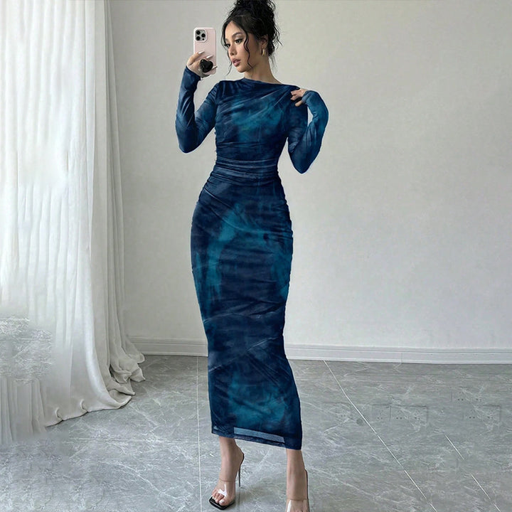 Damen Elegantes Wickelkleid mit Struktur Echo Archiv
