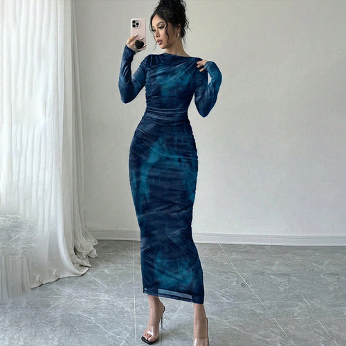 Damen Elegantes Wickelkleid mit Struktur Echo Archiv