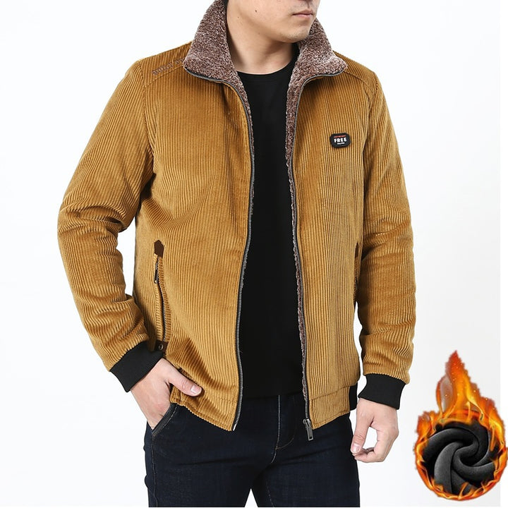 Herren Cord‑Fieldjacke mit kuscheliger Teddyfleece‑Innenlage und Stehkragen Echoarchiv
