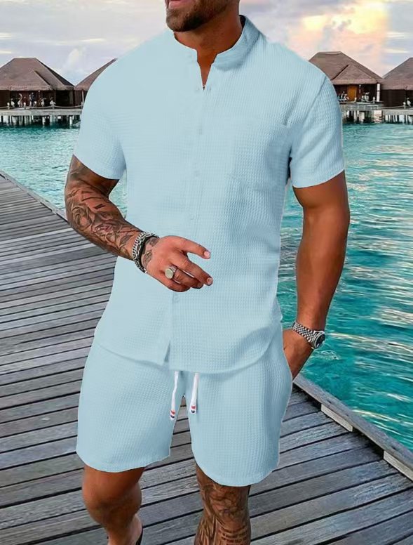 Herren Freizeithemd und Shorts Set Echoarchiv