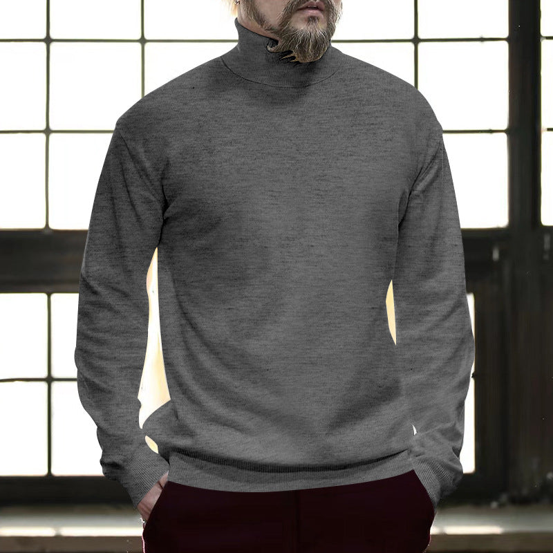 Herren eleganter Stehkragenpullover aus hochwertiger Baumwollmischung Echoarchiv