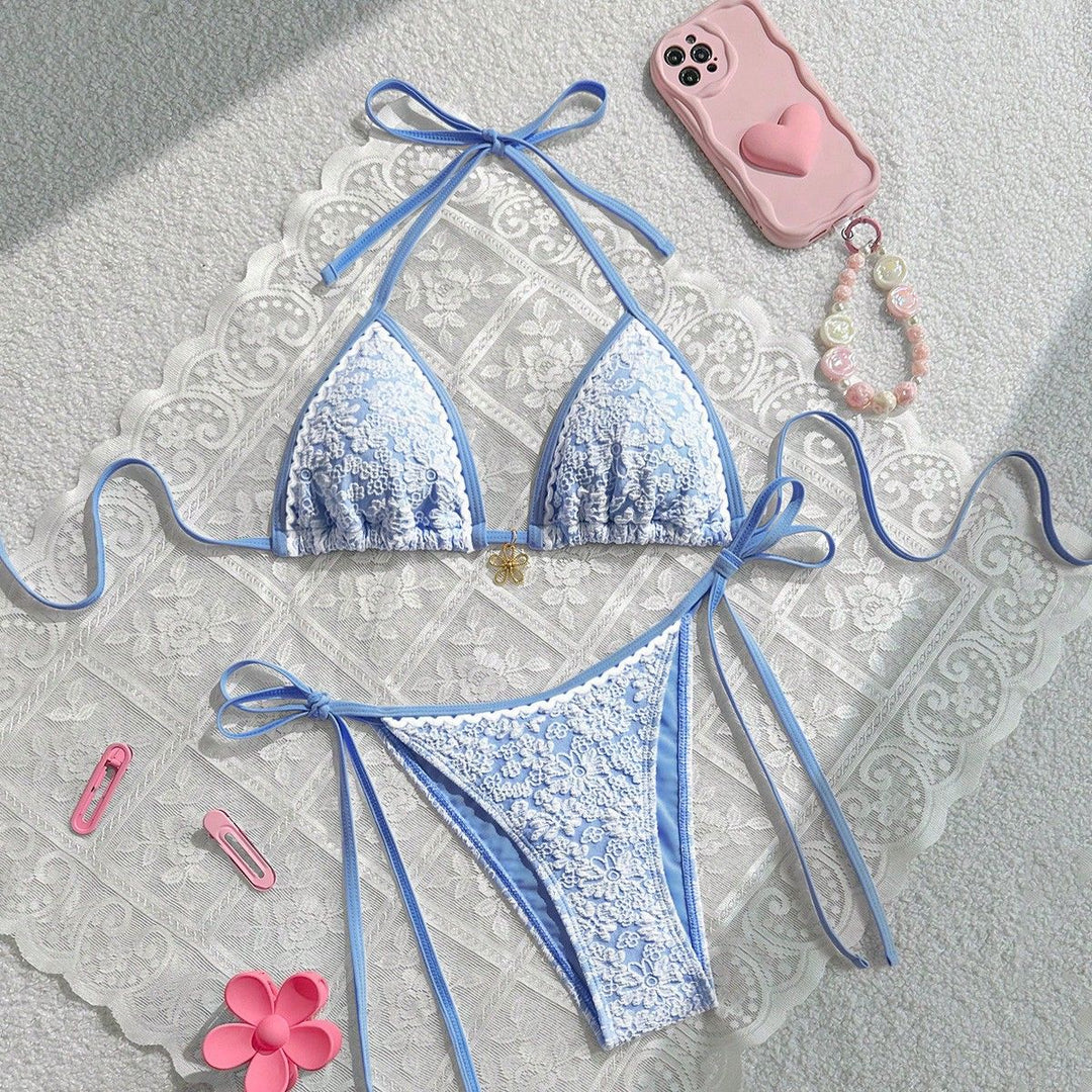 Damen Spitzenverzierte Triangel-Bikini Echo Archiv