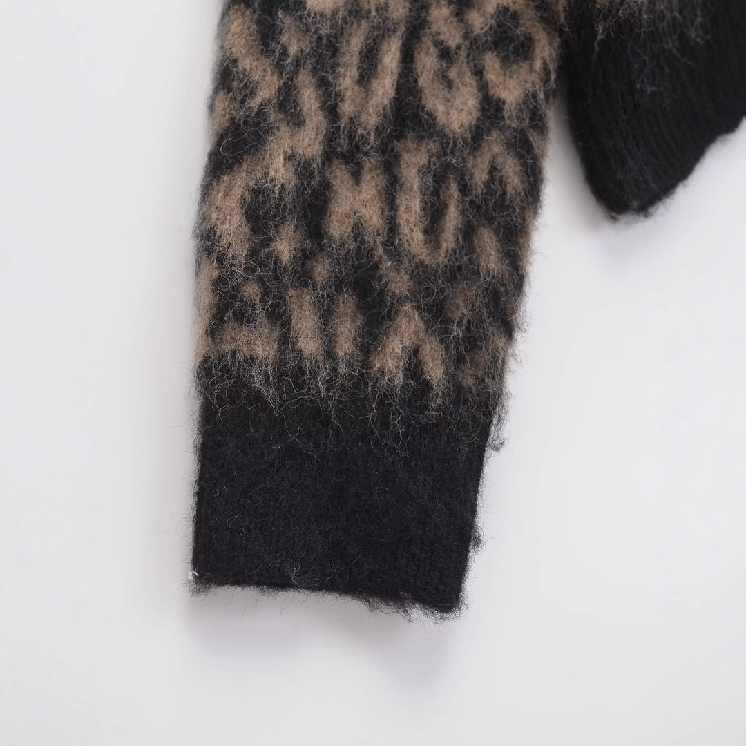 Damen Grobstrick-Pullover mit Leo-Jacquard, weichem Flor und Rundhals Echoarchiv