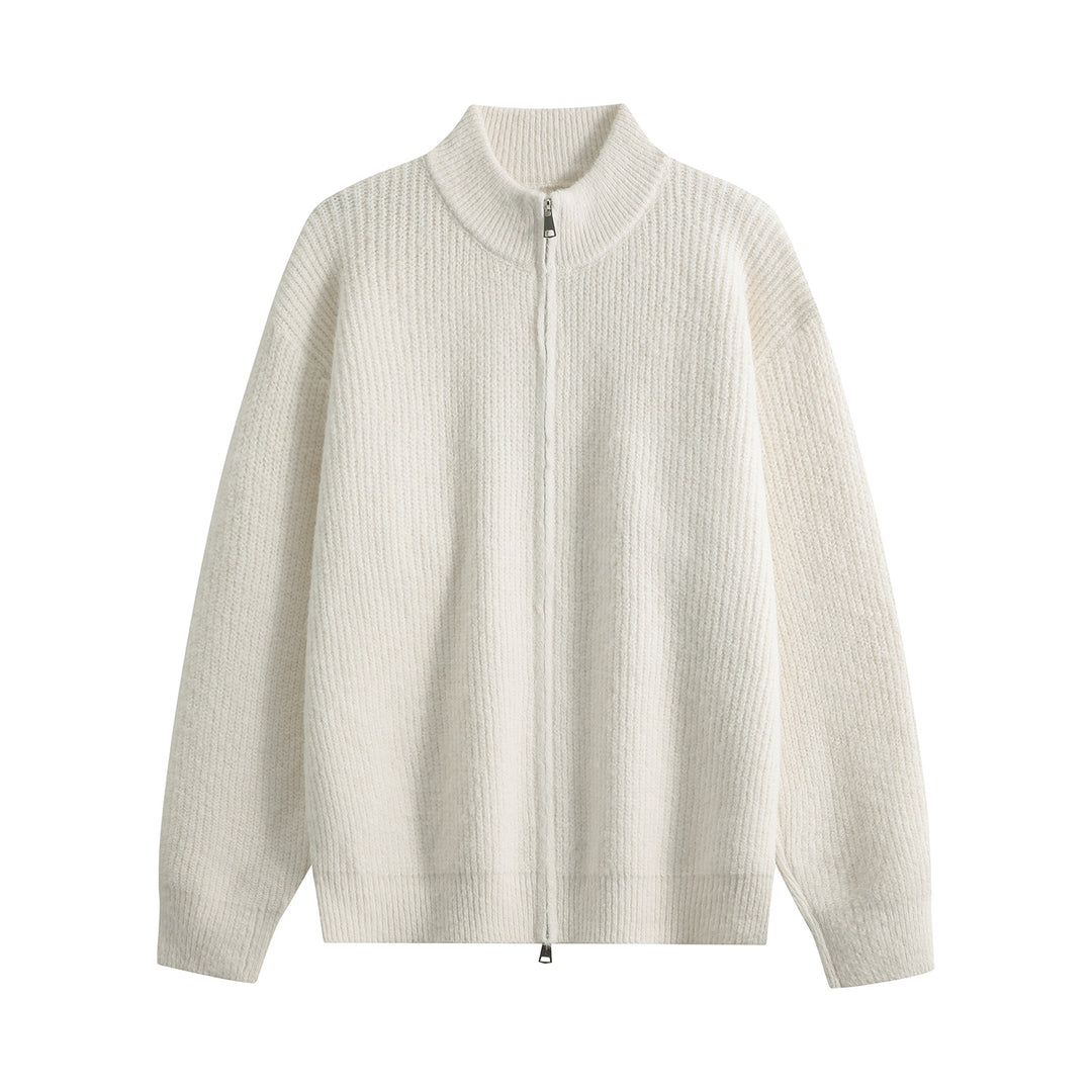 Damen Oversize-Strickjacke mit Rundhalsausschnitt, Rippsaum & Kontrastknöpfen Echoarchiv