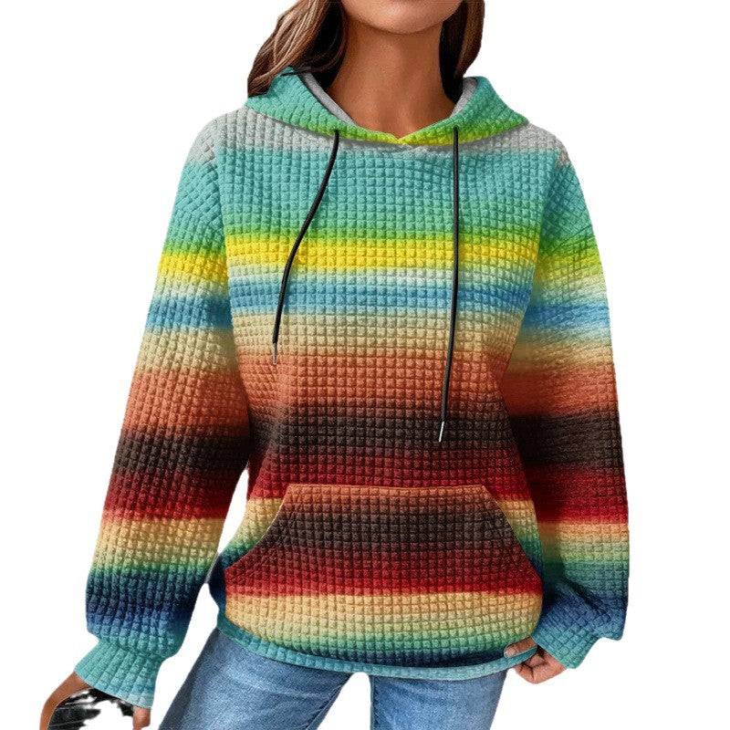 Damen Modischer Kapuzenpullover im Karodesign Echoarchiv