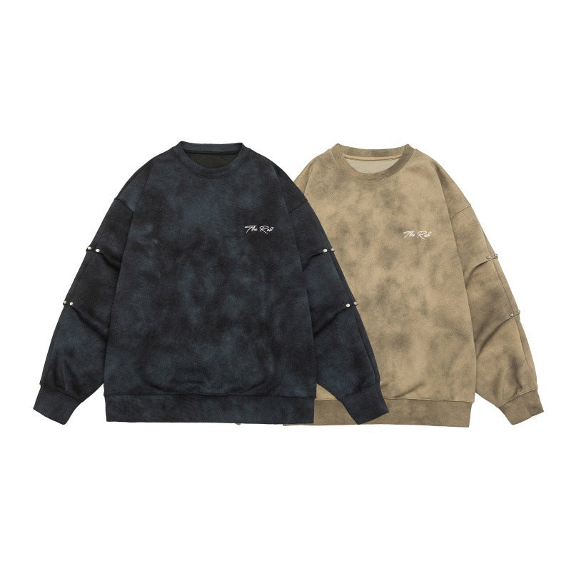 Unisex Oversize-Sweatshirt mit Stonewash-Optik und Ärmel-Druckknöpfen Echoarchiv