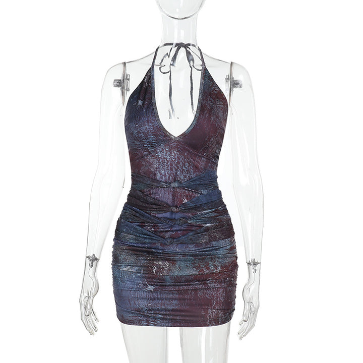 Damen Wickelkleid mit tiefem V-Ausschnitt und elastischem Tailleneinsatz Echo Archiv