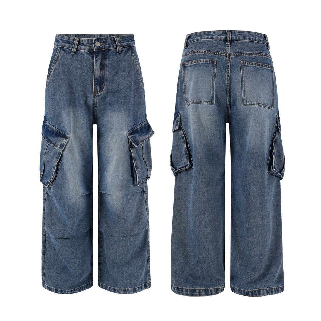 Herren Extraweite Paneel-Denim-Cargohose im weiten Baggy-Cut mit Kniepaneelen Echo Archiv