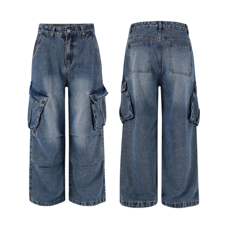 Herren Extraweite Paneel-Denim-Cargohose im weiten Baggy-Cut mit Kniepaneelen Echo Archiv