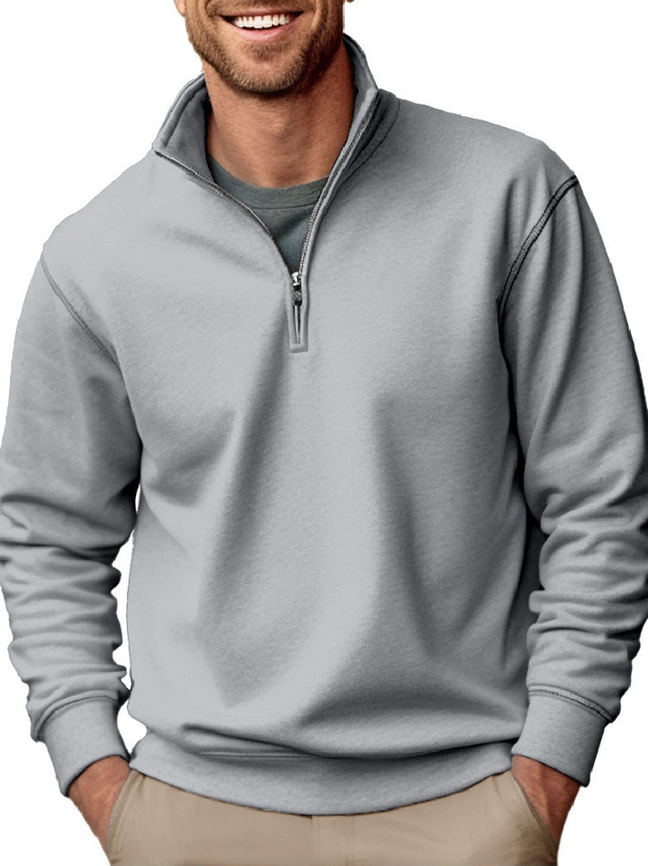 Herren Halbzip-Sweatshirt mit Stehkragen und weichem Fleece-Innenfutter – Cavarno