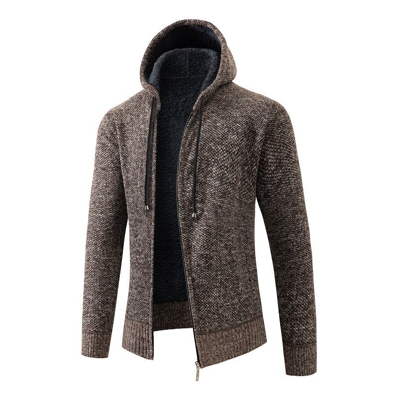 Herren bequeme Strickjacke mit Kapuze Echoarchiv