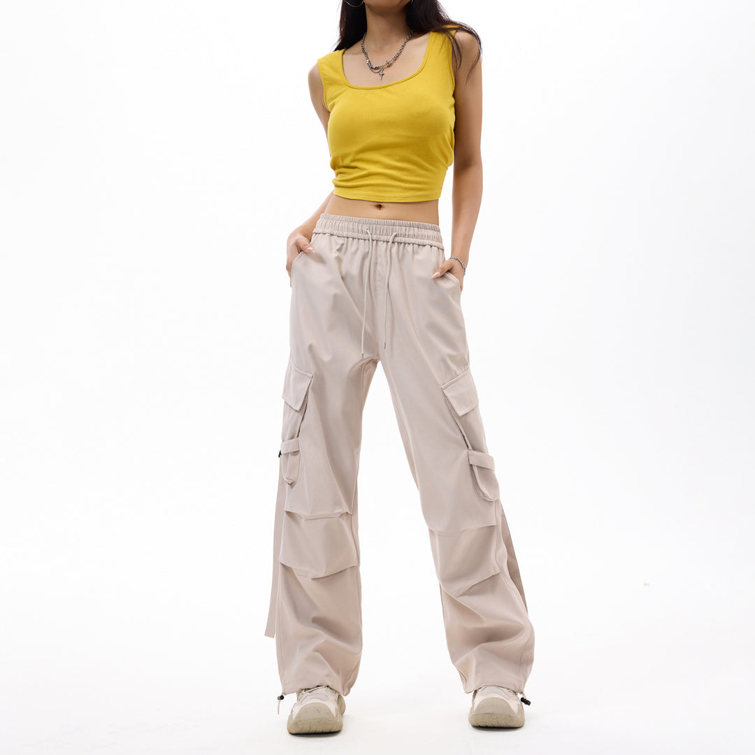 Herren Baggy‑Cargo‑Hose mit modularen Klappfächern, Band‑Details und Kordelbund Echo Archiv