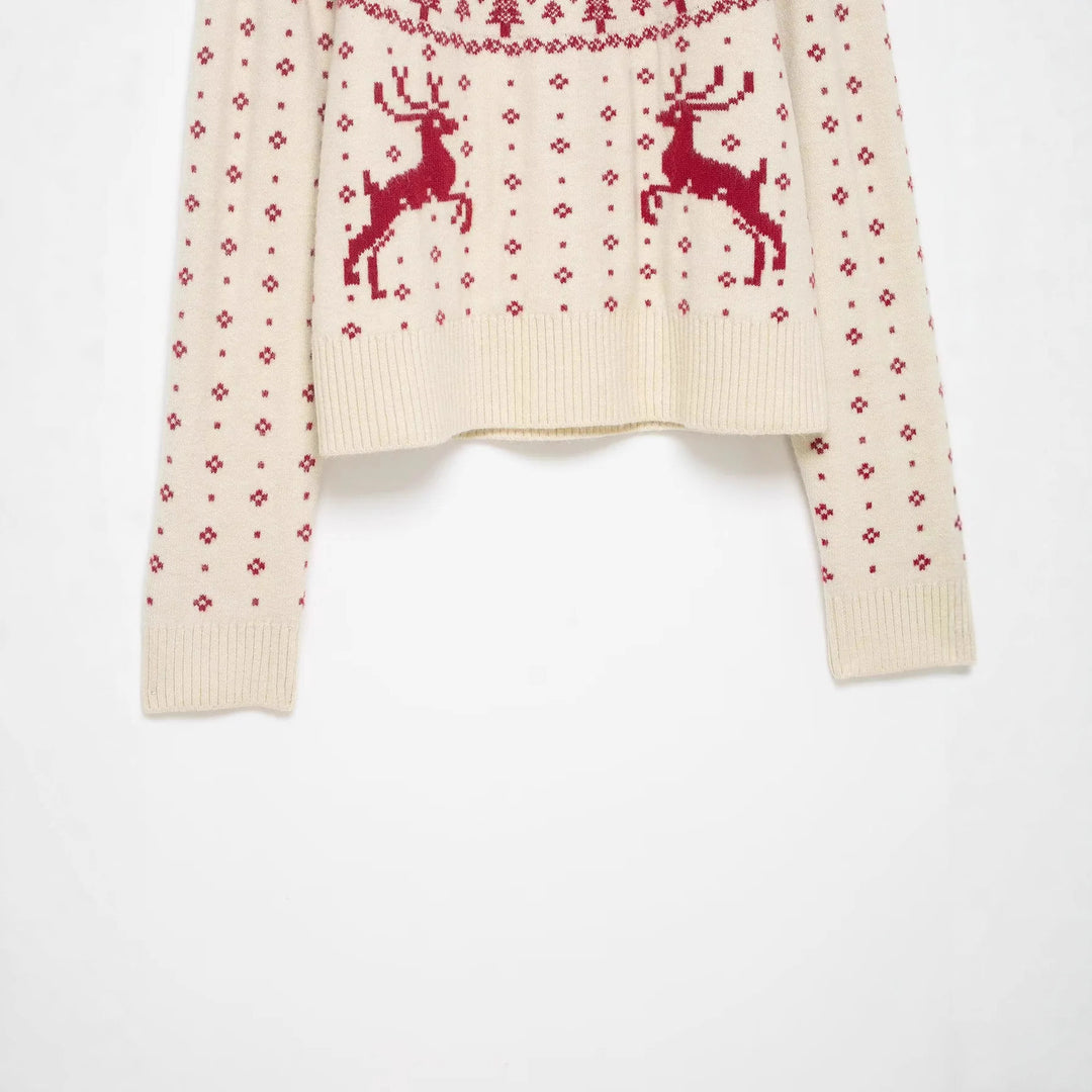 Damen nan weicher Norweger-Feinstrick-Pullover mit hohem Rollkragen und gestepptem Fair‑Isle-Motiv Echo Archiv