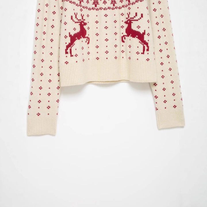 Damen nan weicher Norweger-Feinstrick-Pullover mit hohem Rollkragen und gestepptem Fair‑Isle-Motiv Echo Archiv