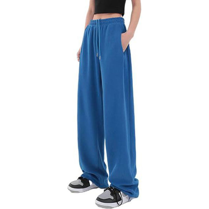 Damen nan lockerfallende Palazzohose aus Sweat mit hochgeschnittenem Komfortbund, Tunnelzug und seitlichen Eingrifftaschen Echo Archiv