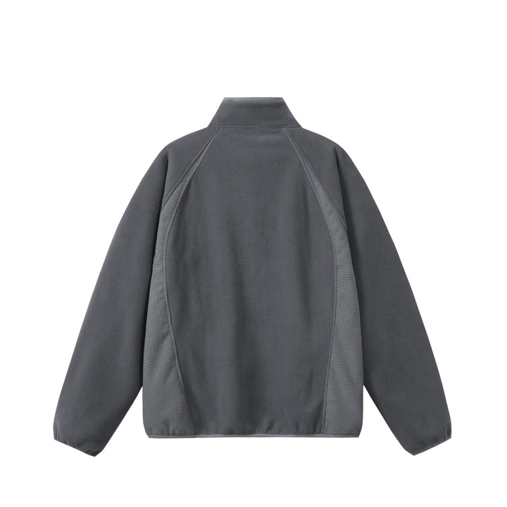 Unisex Fleece-Zippjacke mit Stehkragen und strukturierten Seiteneinsätzen Echoarchiv