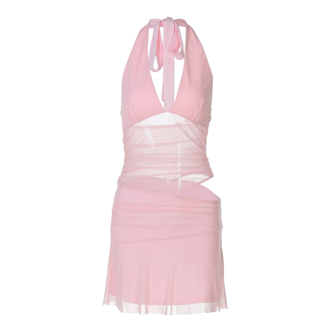 Damen Verspieltes Wickelkleid mit Neckholder-Design und Raffung Echo Archiv