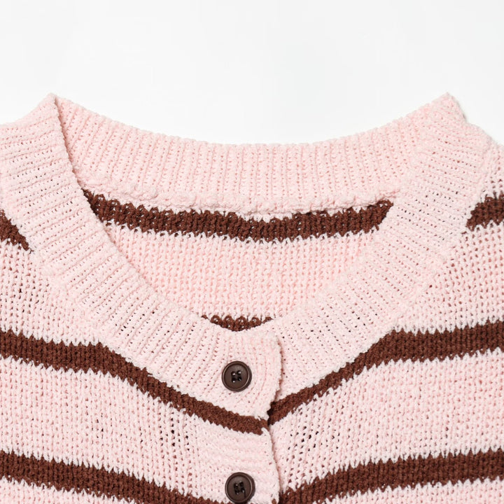 Damen Kurzarm Strickjacke mit Streifenmuster Echo Archiv