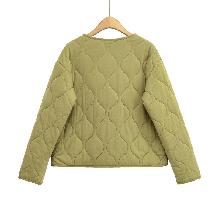 Damen Steppjacke ohne Kragen mit kastiger Silhouette und tonaler Wellensteppung Echo Archiv