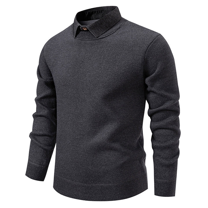 Herren Feinstrickpullover mit modernem Kragen-Design Echoarchiv