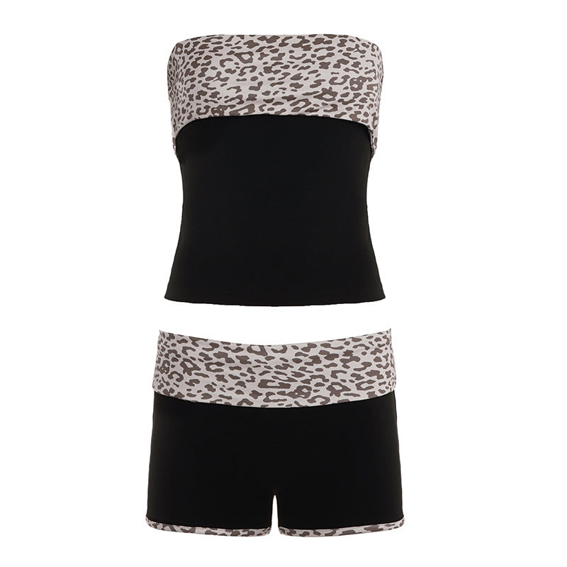 Damen sportliches Bikiniset mit trendigem Leopardenmotiv und elastischem Bund Echo Archiv