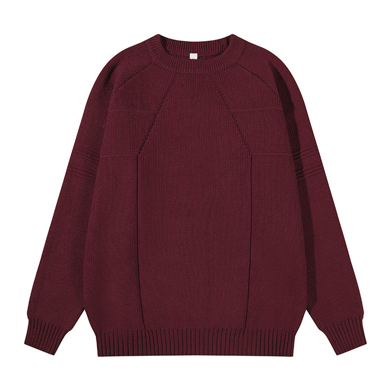 Unisex Grobgestrickter Oversize-Pullover mit Raglanärmeln und strukturierten Einsatznähten Echoarchiv