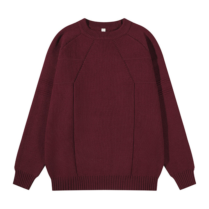 Unisex Grobgestrickter Oversize-Pullover mit Raglanärmeln und strukturierten Einsatznähten Echoarchiv